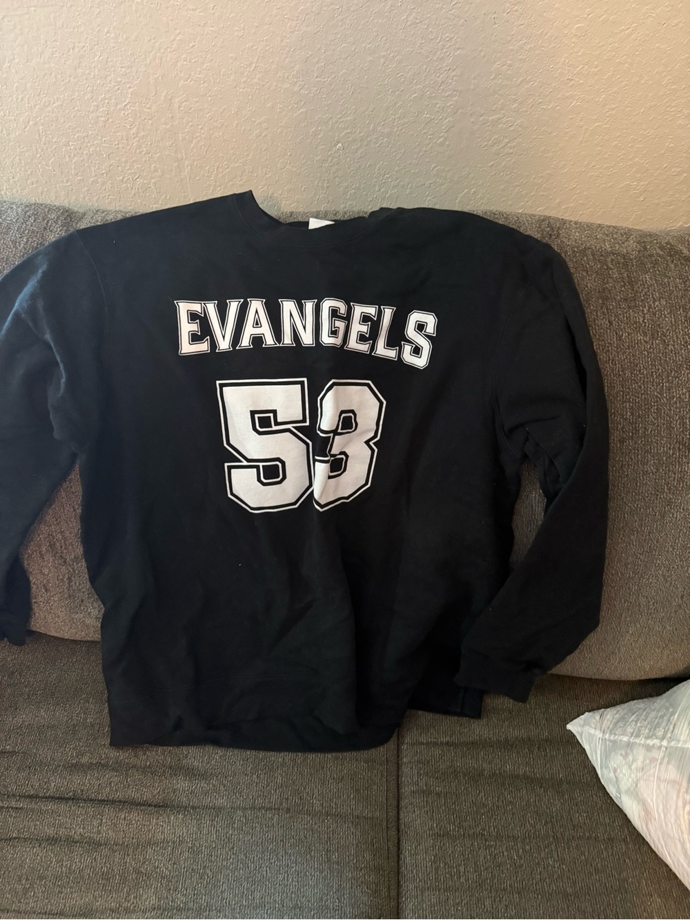 Black 'EVANGELS' 53 Graphic Sweatshirt